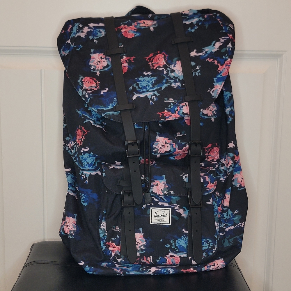 Herschel Supply Company Black Floral Little America Backpack